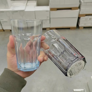 正品IKEA宜家博克尔钢化玻璃杯啤酒杯牛奶杯大喝水杯茶杯酒吧杯子