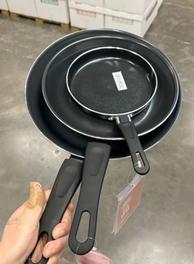 IKEA/宜家正品 赫姆拉卡德 不粘涂层黑色煎锅平底锅17 24 28厘米