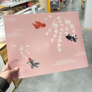 IKEA宜家 弗斯达 餐垫碗垫金鱼图案桌子防滑垫隔热垫桌垫杯垫子
