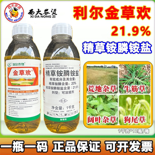 利尔金草欢 21.9%精草铵膦铵盐非耕地杂草牛筋草小飞蓬农药除草剂