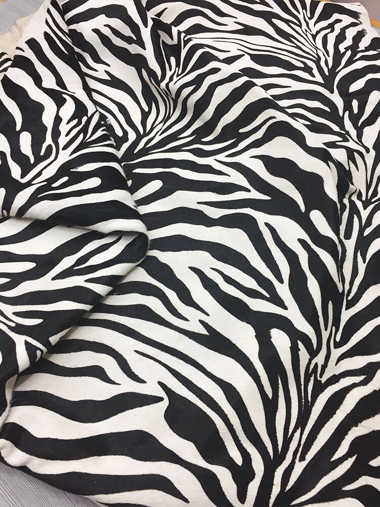 斑马纹黑白相间马毛皮机器冲裁冷切diy裁块手工裁片皮毛一体面料