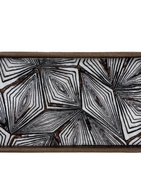 马毛菱形千眼天然胡桃木茶盘镶铜角家用实木质托盘轻奢新款收纳盘