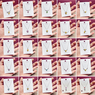 闪亮银饰通体S925纯银冰花切时尚 百搭气质潮 126 锁骨项链女时尚