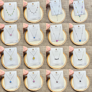 古丽古丽银饰通体S925纯银彩色时尚锁骨项链女百搭气质优雅潮