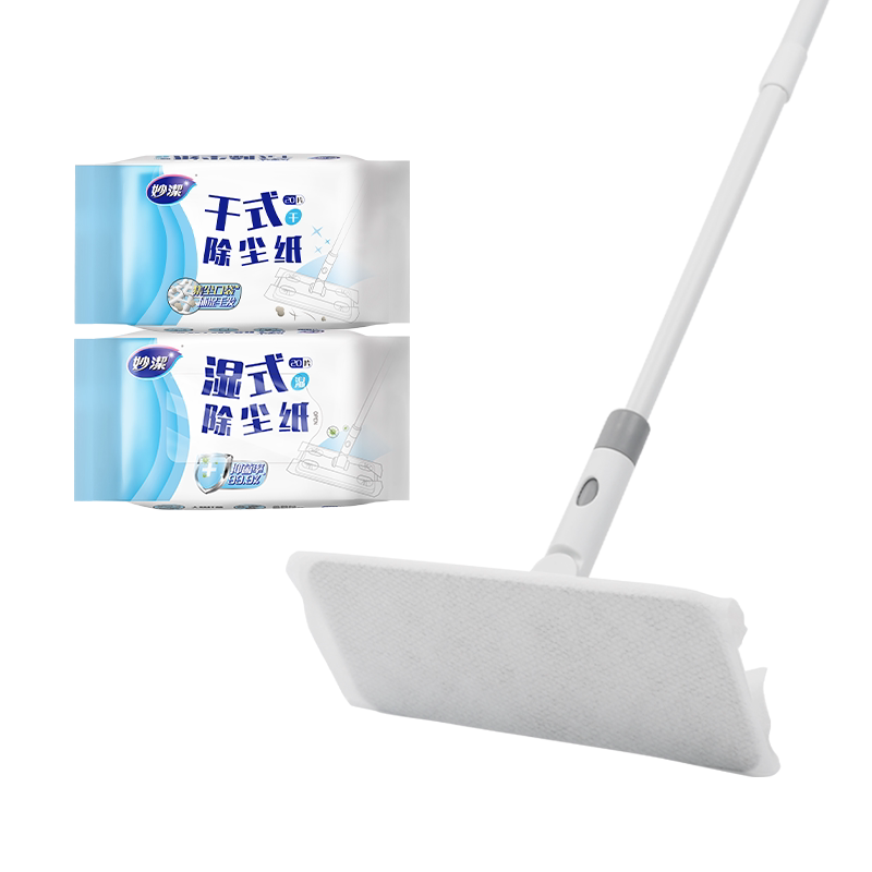 妙洁静电除尘拖把一次性湿纸巾擦地板家用免手洗拖布懒人拖地神器
