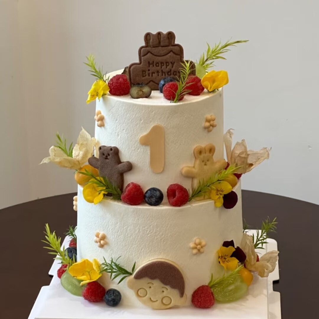 娃娃脸头像男孩女孩数字生日蛋糕装饰甜品曲奇饼干创意定制同款