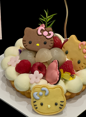 kitty猫糖霜黄油曲奇饼干手工卡通礼盒甜品零食生日儿童摆台满月