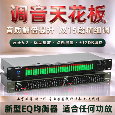 新型分离式EQ均衡器双15段调音蓝牙6.2音质翻倍专业舞台家用前级