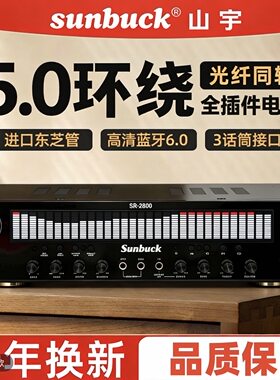 山宇新款SR2800大功率蓝牙6.0功放机u盘播放收音机唱歌影院