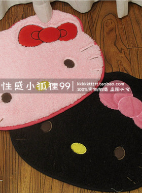 hello kitty 猫头地垫 门垫 可爱卡通头型地垫 家居地毯 床边垫