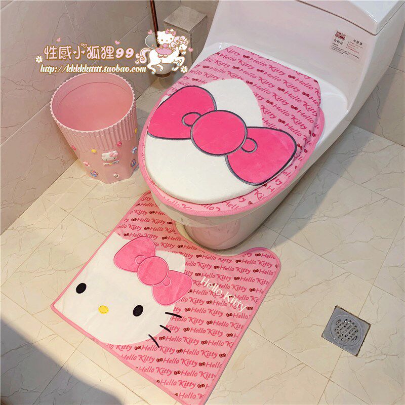 新款hellokitty爱心粉色马桶套
