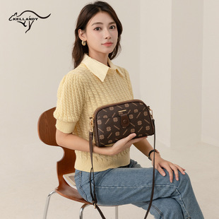 密文代发2024新款时尚女包小方包斜挎高级感多层女士包包跨境代发