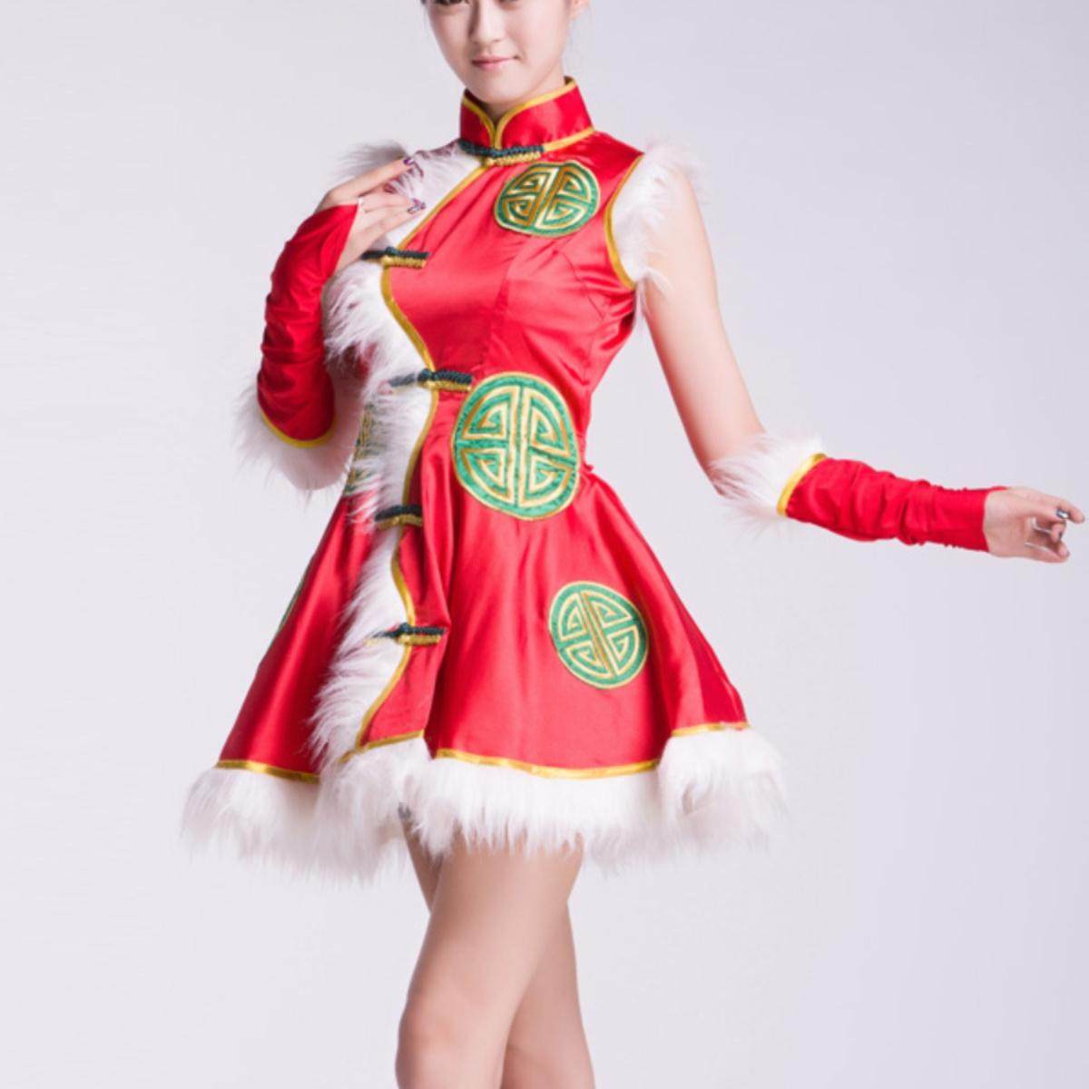 红色喜庆秧歌服演出服秧歌服