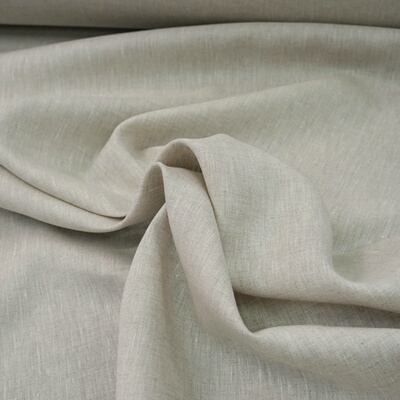 麻本色17支雨露麻布料 法国亚麻欧麻连衣裙服装面料140cm宽230g/m