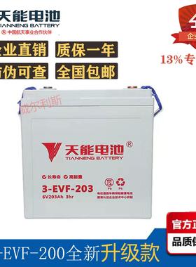 天能3-evf-203-220电动小火车 洗地机 扫地车观光车6V200AH蓄电池