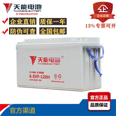 12V120AH天能铅酸免维护动力电池