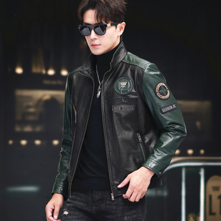 潮流 机车夹克牛皮外套男立领皮夹克真皮短款 皮衣外套男款 2025新款