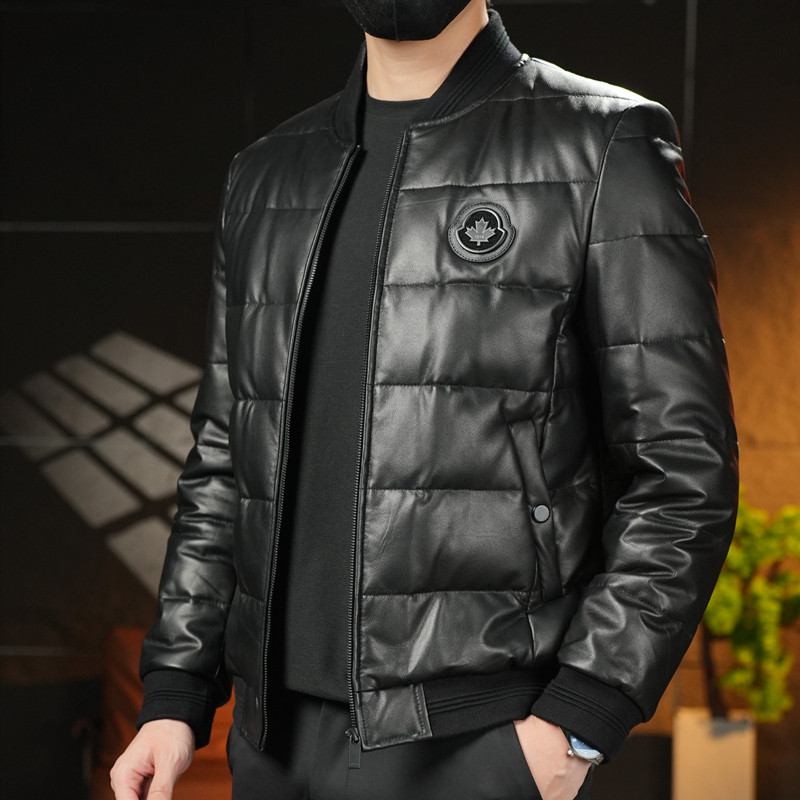 2025新款男士真皮羽绒服冬季加厚保暖外套牛皮白鸭绒海宁真皮夹克,男装,皮衣,淘宝优惠券,粉丝福利购,淘宝优惠卷