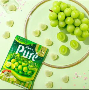 现货日本本土零食甘乐Kanro Pure果肉果汁咀嚼心形水果软糖果