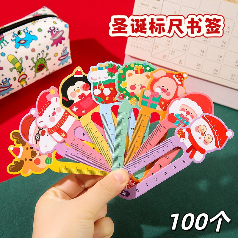 圣诞卡通书签尺子创意标尺文具图片