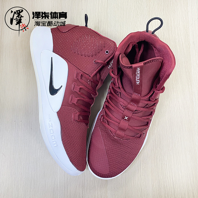 耐克男子低帮枣红色实战篮球鞋