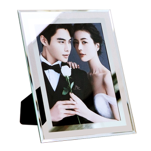 水晶玻璃相框摆台洗照片做成相框6 7 8 10寸周岁婚纱证书相框挂墙