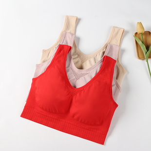 大红色运动一体式 背心文胸 内衣女本命新年属马喜庆妈妈200斤大码