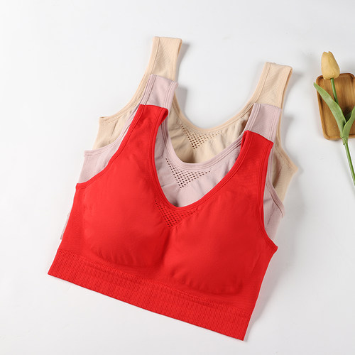 无钢圈乳胶垫大码运动内衣本命年