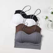 冰丝细肩带内衣聚拢加厚胸垫小胸显大美背吊带背心抹胸打底2025夏