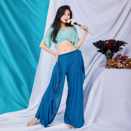舞娘肚皮舞服套装上衣阔腿裤子