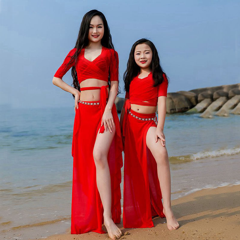 舞娘肚皮舞服亲子少儿童马人套装