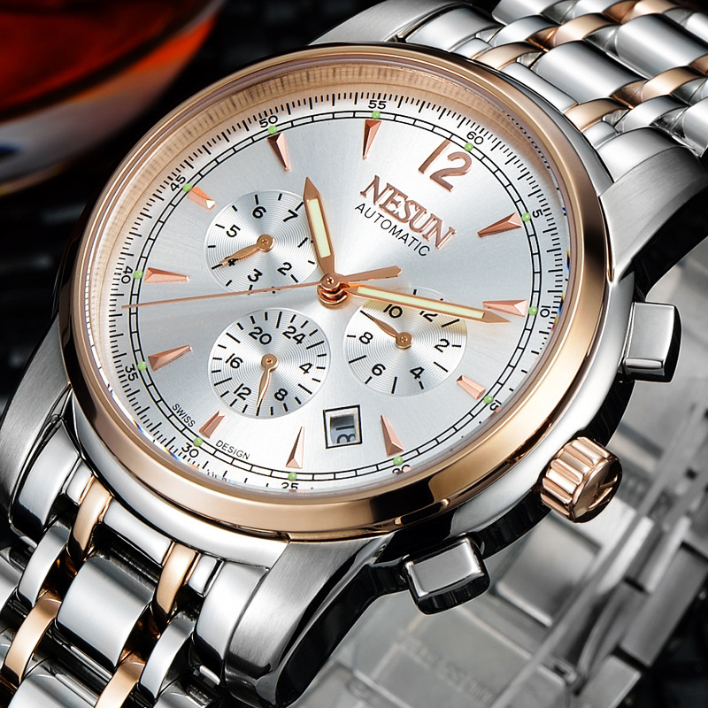 多功能全自动机械表尼尚时尚男表