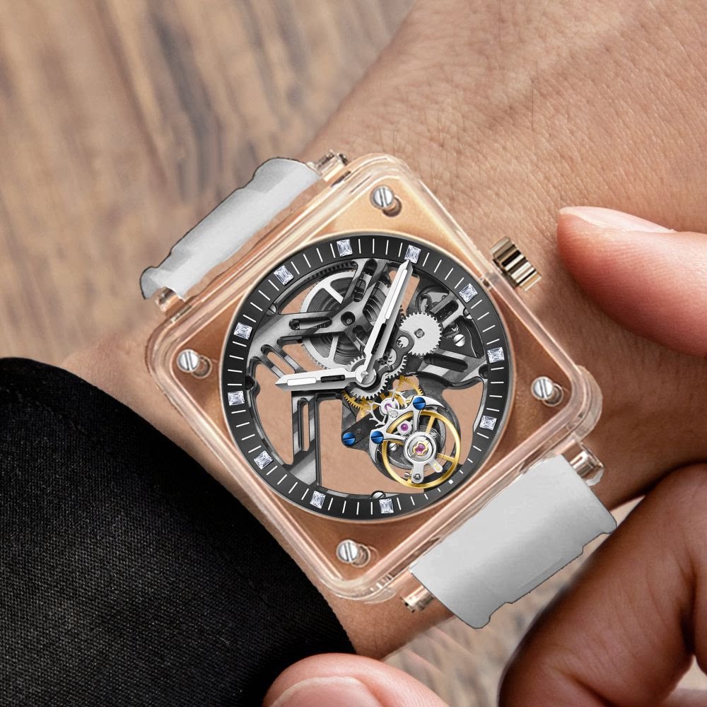 名表理查同款米勒手表aesop伊索新款透明表壳透底手动陀飞轮腕表