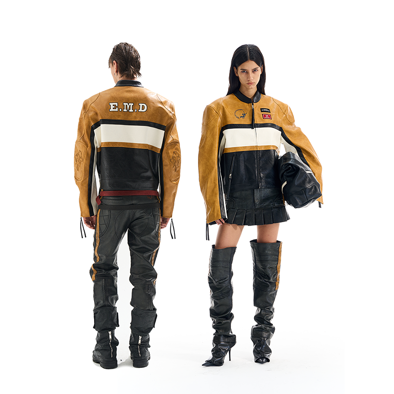 EXITMODE BY BLINDNOPLAN 25AW 撞色拼接短款可拆卸棉服机车夹克