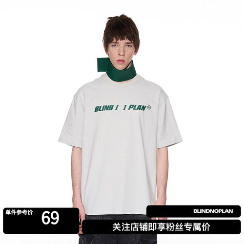 美式复古括号字母logo基础T恤