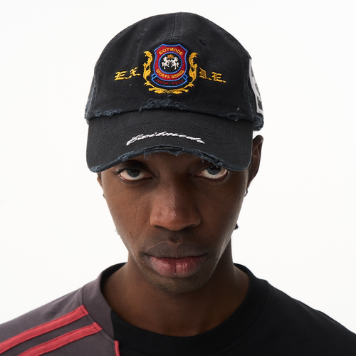 Exitmode  26SS 水洗做旧徽章刺绣鸭舌帽