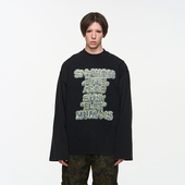 BLINDNOPLAN T恤 宽松长袖 24SS 洗水做旧撞色印花精英春季