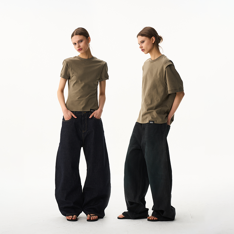 BLINDNOPLAN26SS【basic系列】 纯色宽松休闲短袖显瘦正肩体T恤