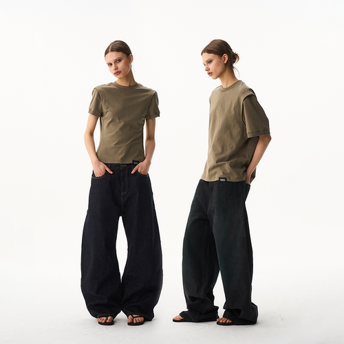 BLINDNOPLAN26SS【basic系列】 纯色宽松休闲短袖显瘦正肩体T恤