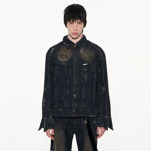 BLINDNOPLAN 23AW立体拼接破损牛仔夹克明星同款