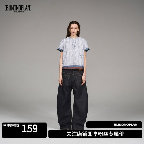 BLINDNOPLAN 25SS 高端系列蛇纹印花短袖T恤新款宽松纯棉上衣