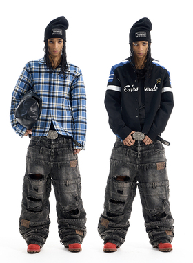 EXITMODE BY BLINDNOPLAN 25AW 双面穿运动格纹衬衫宽松长袖外套