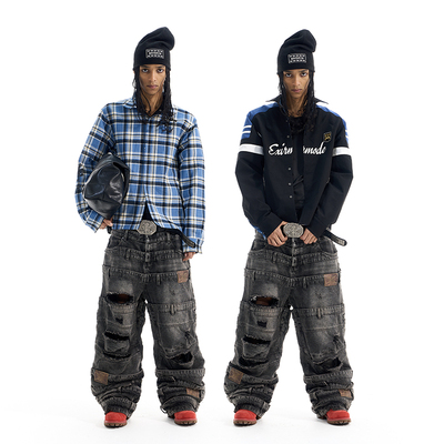 EXITMODE BY BLINDNOPLAN 25AW 双面穿运动格纹衬衫宽松长袖外套