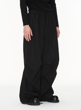 BLINDNOPLAN 23AW先锋立体捏褶廓形宽松阔腿拖地休闲长裤明星同款