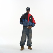 EXITMODE BLINDNOPLAN26SS拼接撞色毛边切割休闲宽松运动外套