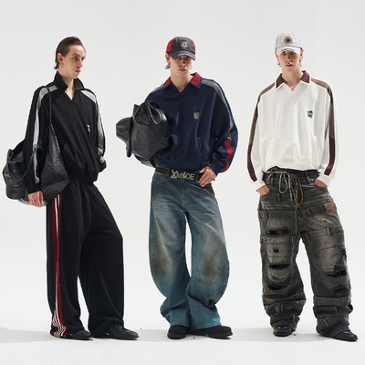 BLINDNOPLAN撞色Polo长袖卫衣