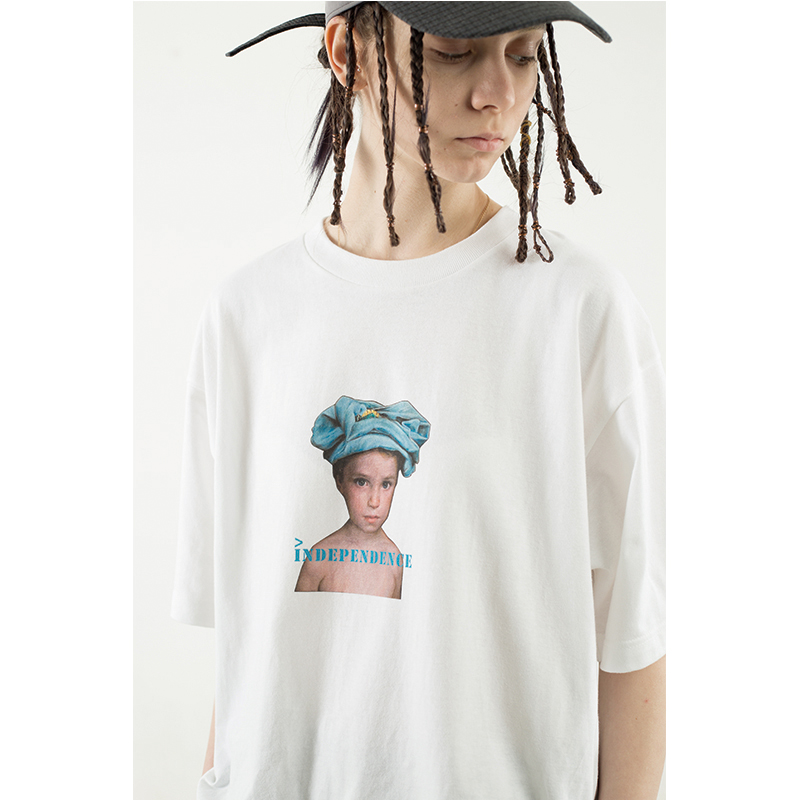 B.L.I.N.D / NO PLAN 18ss Сº¢ÈËÏñÊýÂëÖ±ÅçTEE ºÚ°×Á½É«TÐô
