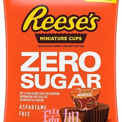 包邮加拿大Reese's里斯迷你无糖无阿巴斯甜花生酱巧克力杯85G*2包