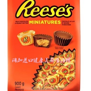 包邮加拿大Reese's里斯MINIATURES花生酱迷你牛奶巧克力杯900克