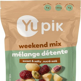 包邮加拿大Yupik weekend咸甜组合夏威夷果开心果蔓越莓164克*2袋